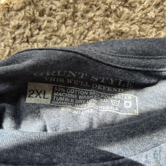 Grunt Style patriot eagle Men's Short Sleeve TShirt Gray 2xl Freedom 2xl defend - Picture 6 of 11